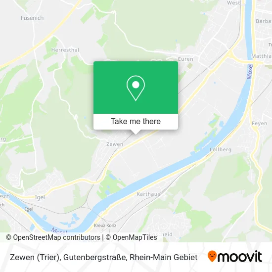 Карта Zewen (Trier), Gutenbergstraße