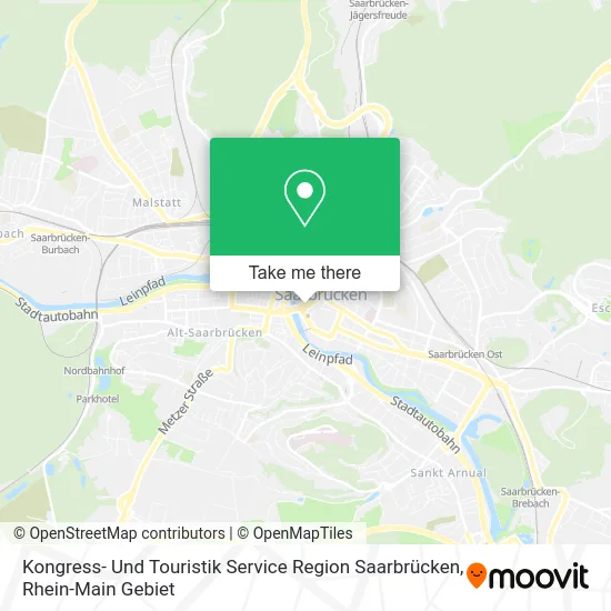 Карта Kongress- Und Touristik Service Region Saarbrücken