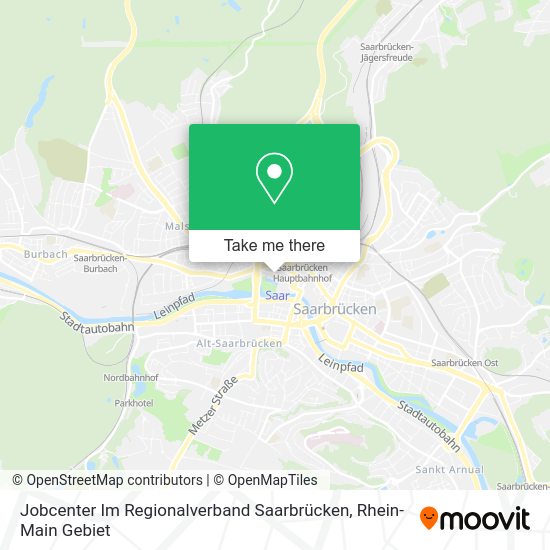 Карта Jobcenter Im Regionalverband Saarbrücken