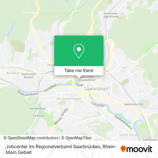 Карта Jobcenter Im Regionalverband Saarbrücken