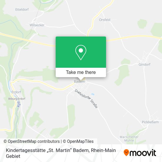 Карта Kindertagesstätte „St. Martin“ Badem