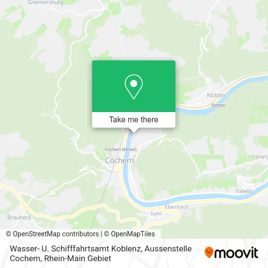 Карта Wasser- U. Schifffahrtsamt Koblenz, Aussenstelle Cochem