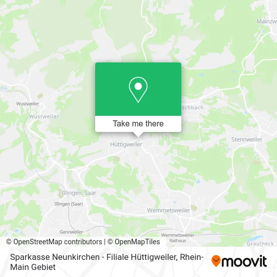 Карта Sparkasse Neunkirchen - Filiale Hüttigweiler