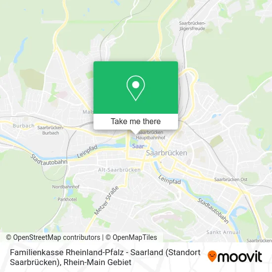 Карта Familienkasse Rheinland-Pfalz - Saarland (Standort Saarbrücken)