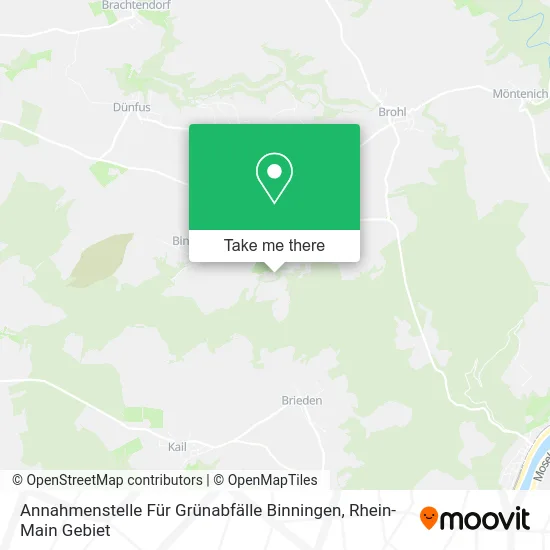 Карта Annahmenstelle Für Grünabfälle Binningen