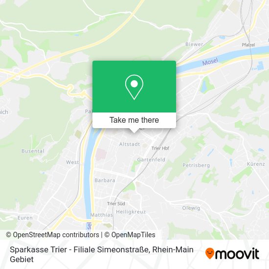 Карта Sparkasse Trier - Filiale Simeonstraße