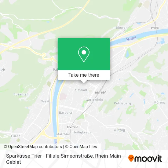 Карта Sparkasse Trier - Filiale Simeonstraße