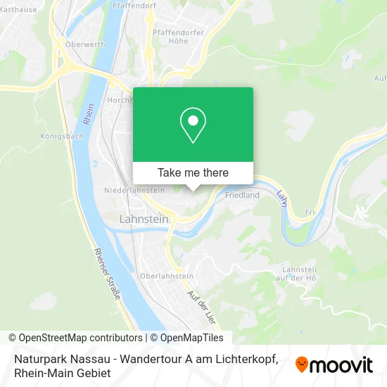 Карта Naturpark Nassau - Wandertour A am Lichterkopf