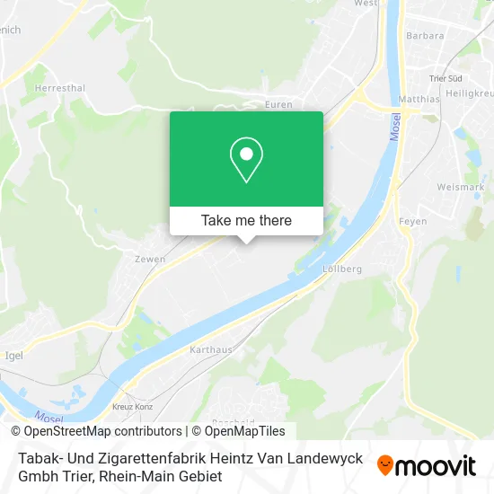 Карта Tabak- Und Zigarettenfabrik Heintz Van Landewyck Gmbh Trier