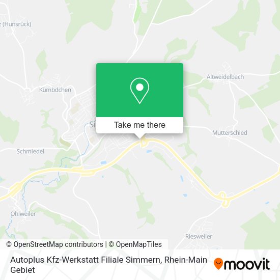 Карта Autoplus Kfz-Werkstatt Filiale Simmern