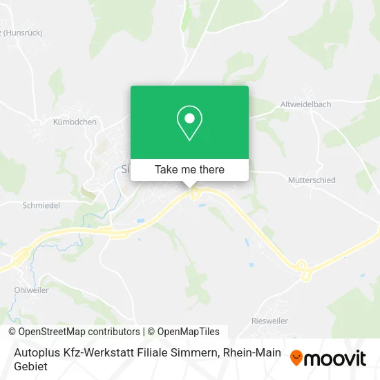 Карта Autoplus Kfz-Werkstatt Filiale Simmern
