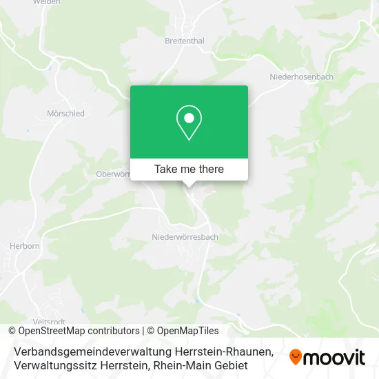 Карта Verbandsgemeindeverwaltung Herrstein-Rhaunen, Verwaltungssitz Herrstein