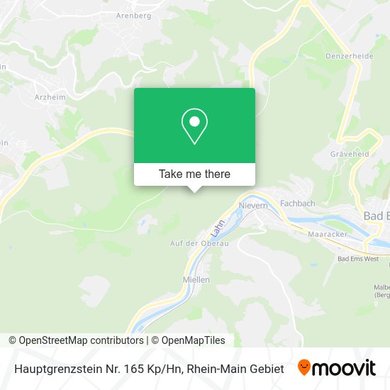 Карта Hauptgrenzstein Nr. 165 Kp/Hn