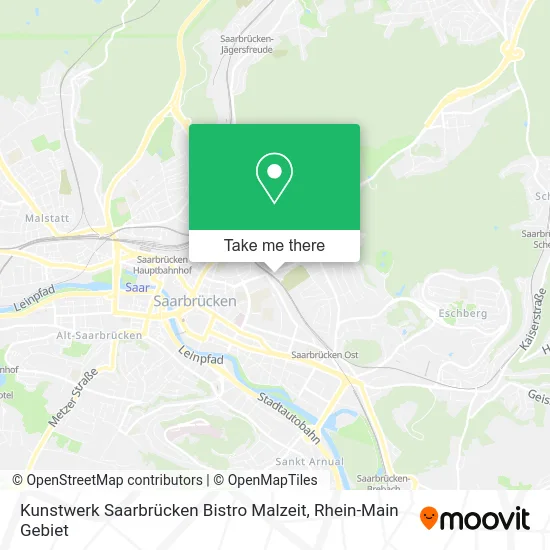 Карта Kunstwerk Saarbrücken Bistro Malzeit
