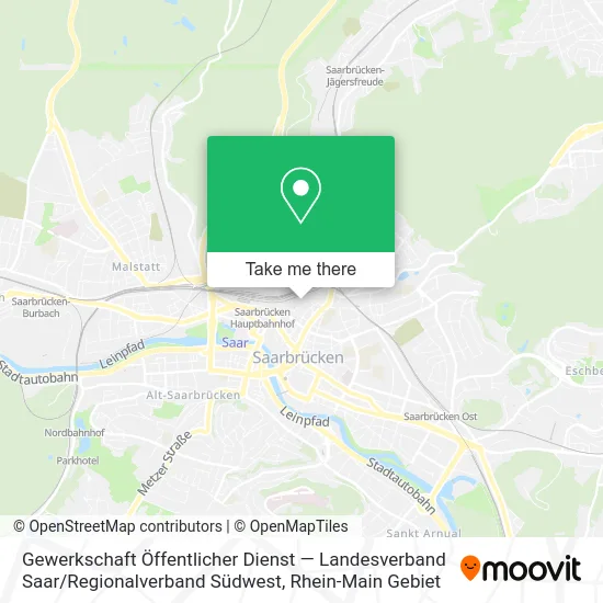 Карта Gewerkschaft Öffentlicher Dienst — Landesverband Saar / Regionalverband Südwest