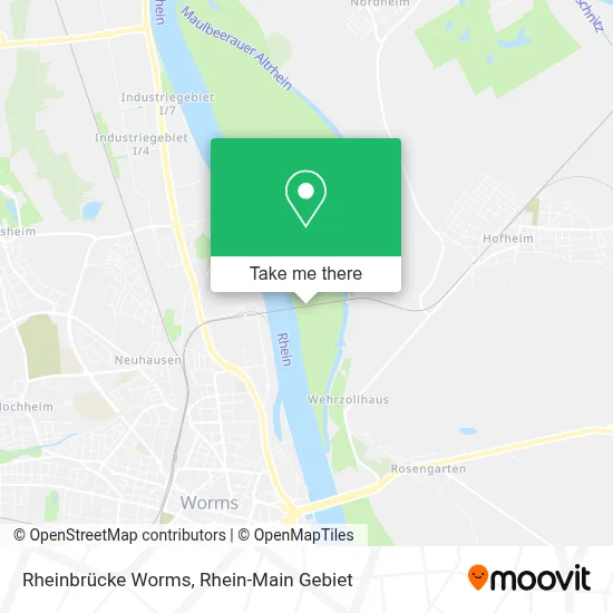 Rheinbrücke Worms map