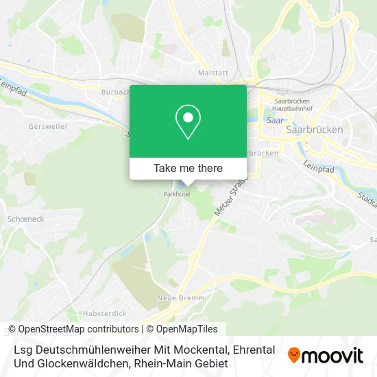 Карта Lsg Deutschmühlenweiher Mit Mockental, Ehrental Und Glockenwäldchen