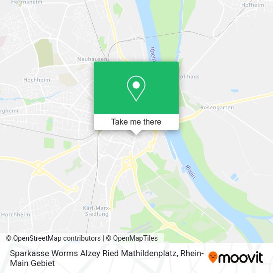 Карта Sparkasse Worms Alzey Ried Mathildenplatz