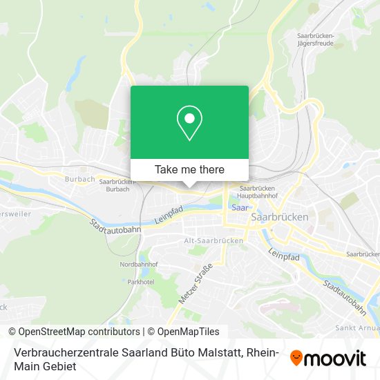 Карта Verbraucherzentrale Saarland Büto Malstatt