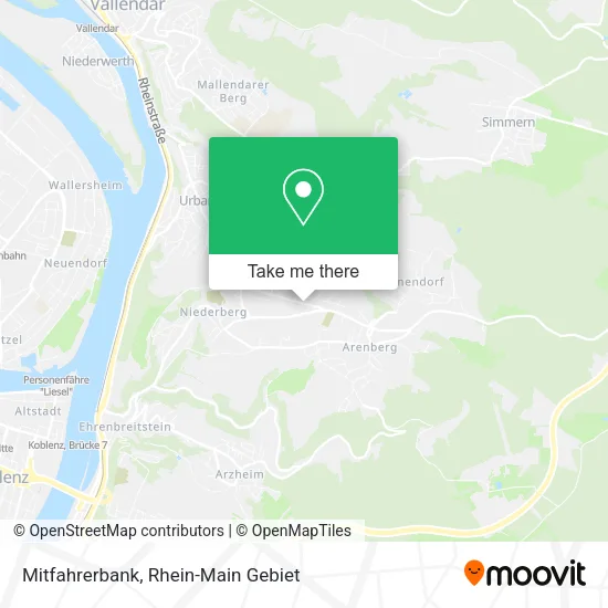 Карта Mitfahrerbank