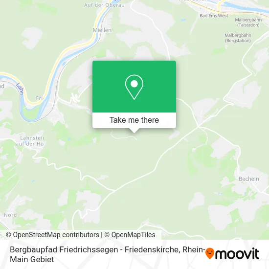 Карта Bergbaupfad Friedrichssegen - Friedenskirche