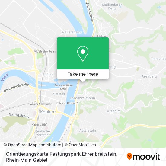 Карта Orientierungskarte Festungspark Ehrenbreitstein