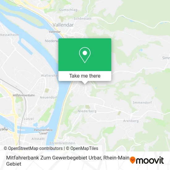 Карта Mitfahrerbank Zum Gewerbegebiet Urbar