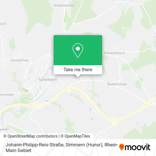 Карта Johann-Philipp-Reis-Straße, Simmern (Hunsr)