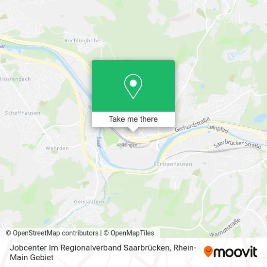 Карта Jobcenter Im Regionalverband Saarbrücken