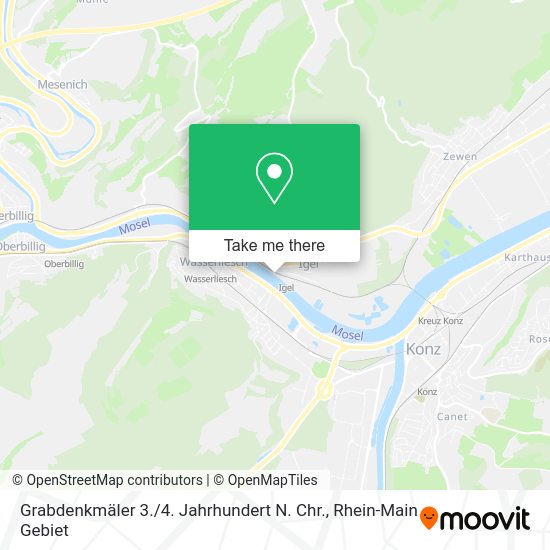 Карта Grabdenkmäler 3. / 4. Jahrhundert N. Chr.