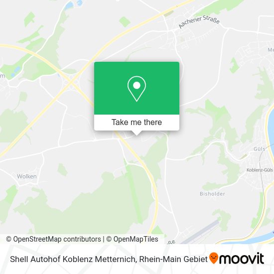 Shell Autohof Koblenz Metternich map