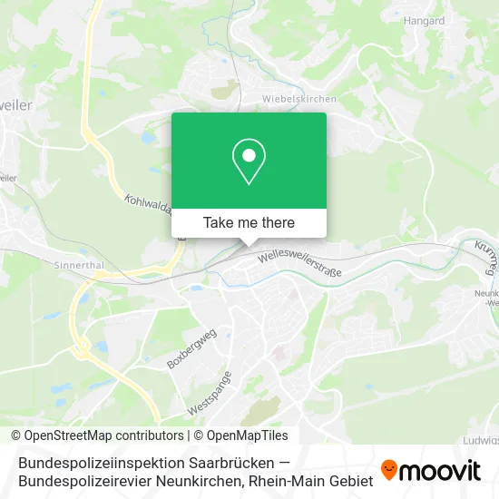 Карта Bundespolizeiinspektion Saarbrücken — Bundespolizeirevier Neunkirchen