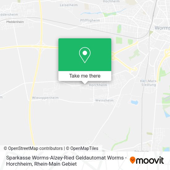 Карта Sparkasse Worms-Alzey-Ried Geldautomat Worms - Horchheim