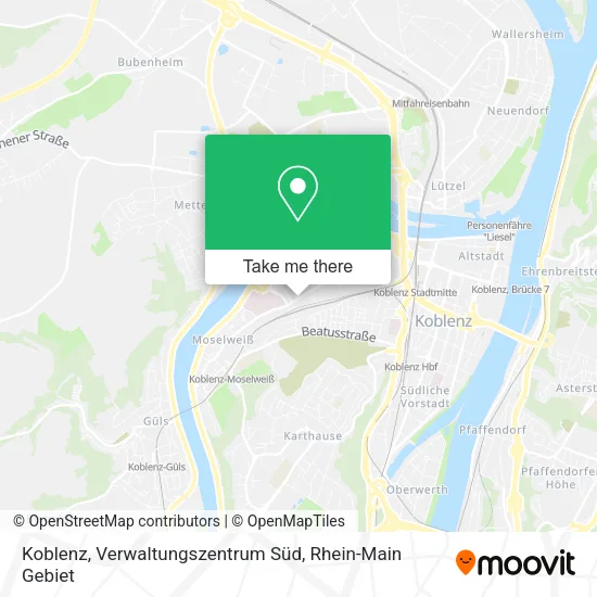 Карта Koblenz, Verwaltungszentrum Süd