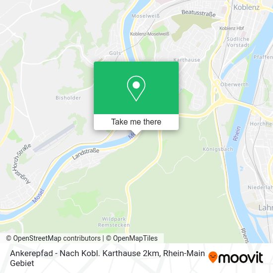 Карта Ankerepfad - Nach Kobl. Karthause 2km