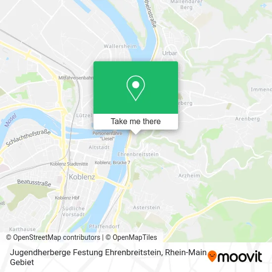 Карта Jugendherberge Festung Ehrenbreitstein