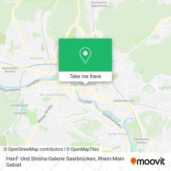 Карта Hanf- Und Shisha-Galerie Saarbrücken