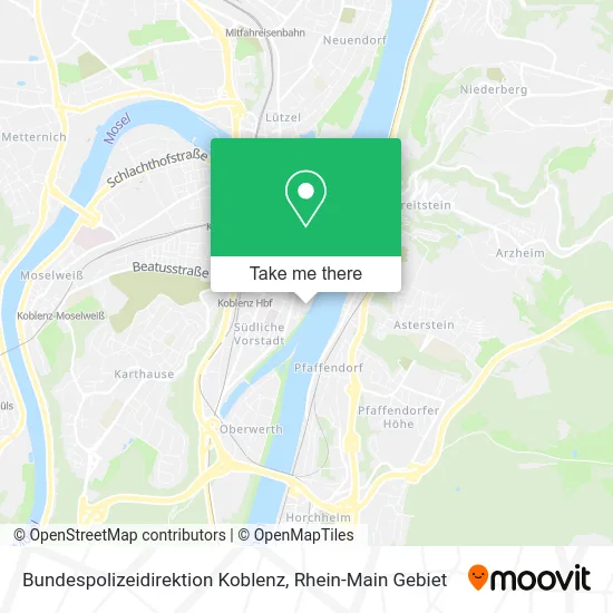 Карта Bundespolizeidirektion Koblenz