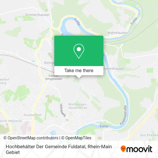 Карта Hochbehälter Der Gemeinde Fuldatal