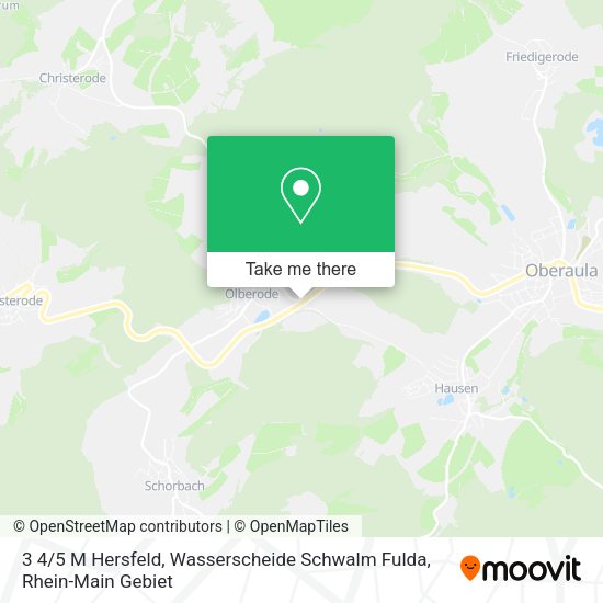 Карта 3 4 / 5 M Hersfeld, Wasserscheide Schwalm Fulda