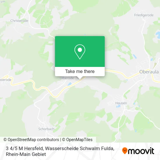 Карта 3 4 / 5 M Hersfeld, Wasserscheide Schwalm Fulda