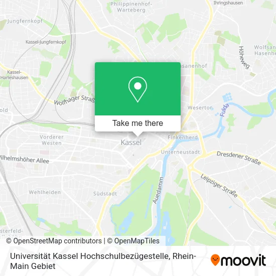 Карта Universität Kassel Hochschulbezügestelle