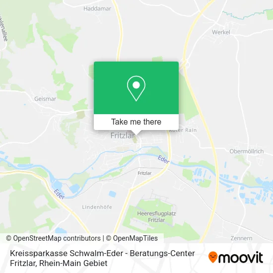 Карта Kreissparkasse Schwalm-Eder - Beratungs-Center Fritzlar
