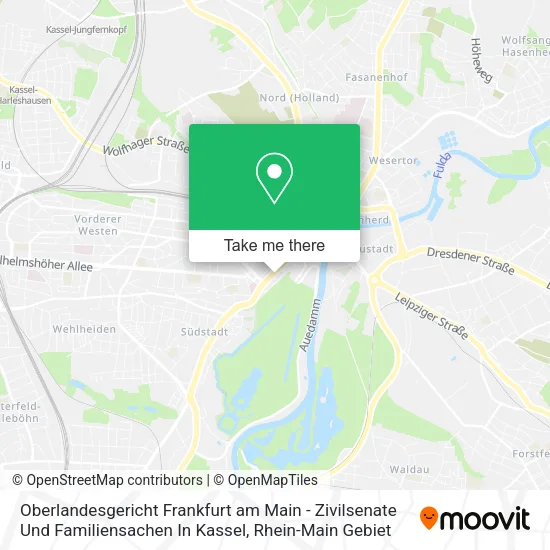 Карта Oberlandesgericht Frankfurt am Main - Zivilsenate Und Familiensachen In Kassel