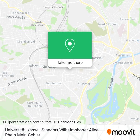 Карта Universität Kassel, Standort Wilhelmshöher Allee