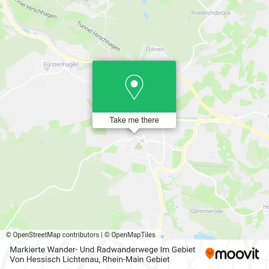 Карта Markierte Wander- Und Radwanderwege Im Gebiet Von Hessisch Lichtenau