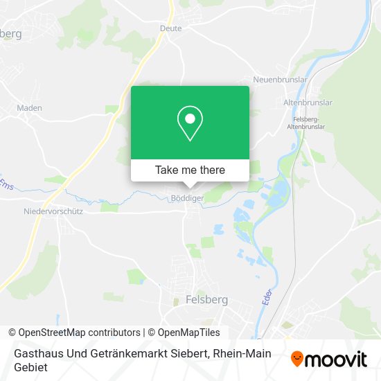 Карта Gasthaus Und Getränkemarkt Siebert