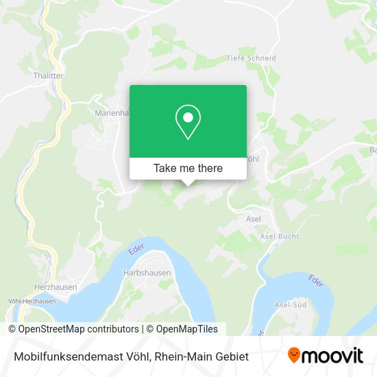 Карта Mobilfunksendemast Vöhl