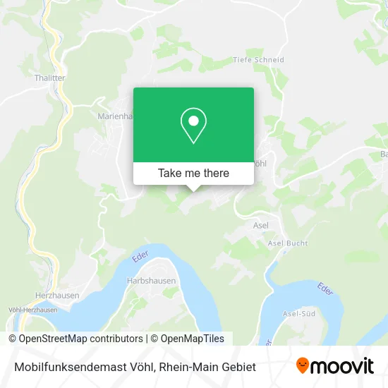 Карта Mobilfunksendemast Vöhl