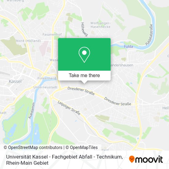 Карта Universität Kassel - Fachgebiet Abfall - Technikum